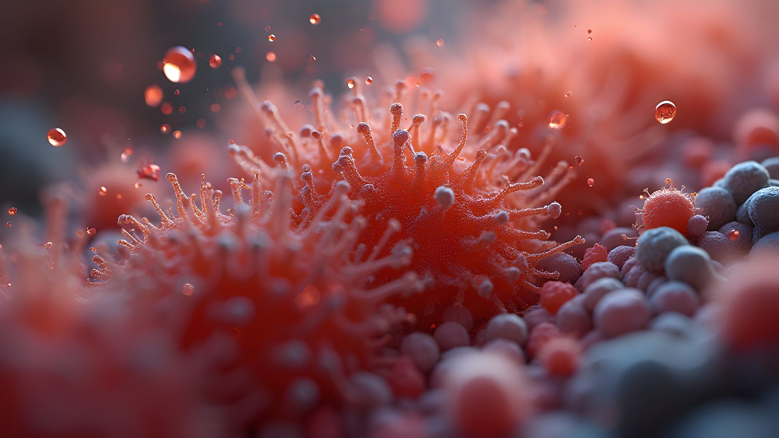 Macro View of Energetic Microscopic Amoeba Dance