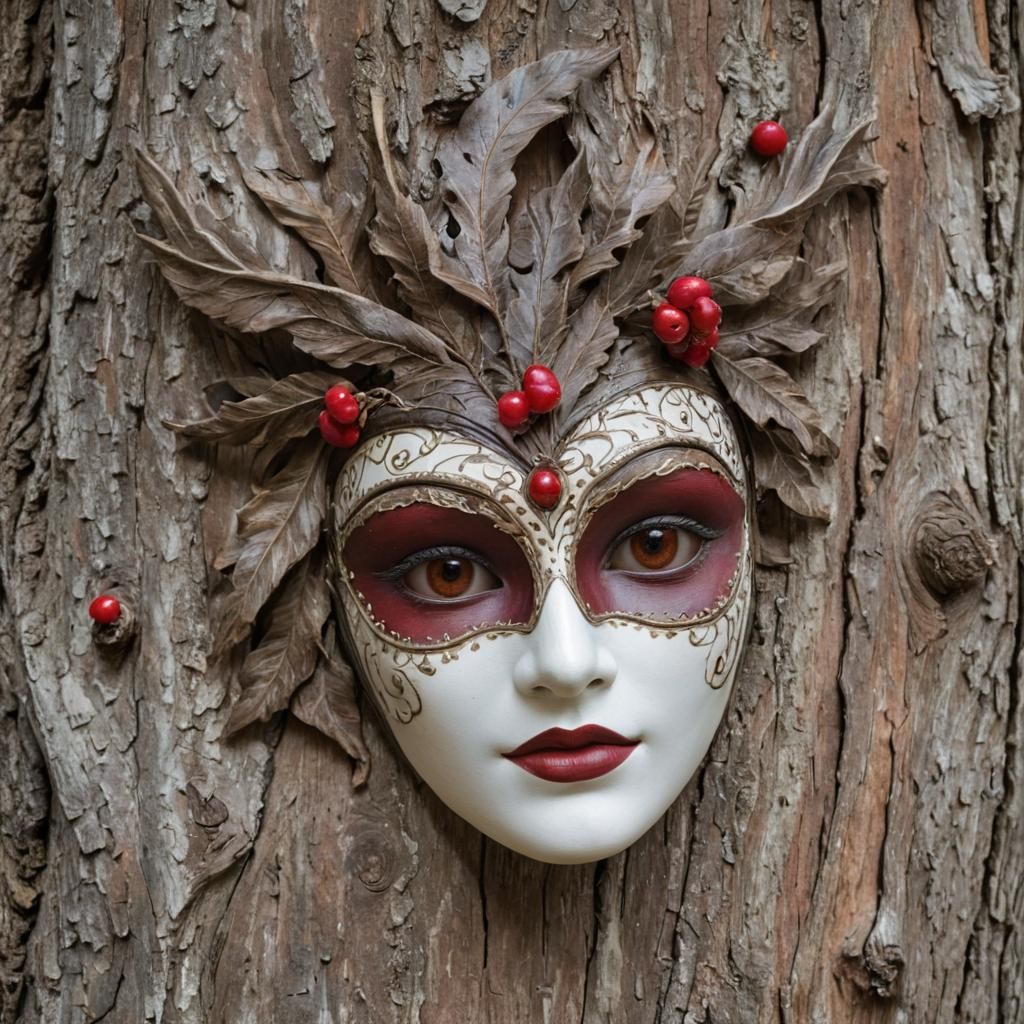 Girl Sculpting Masks to Navigate Between Worlds