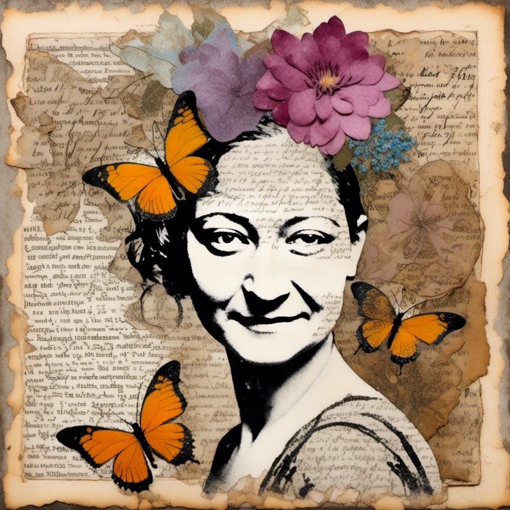 1920s Beauty Emerges from Ink Florals and Butterflies in Wat...