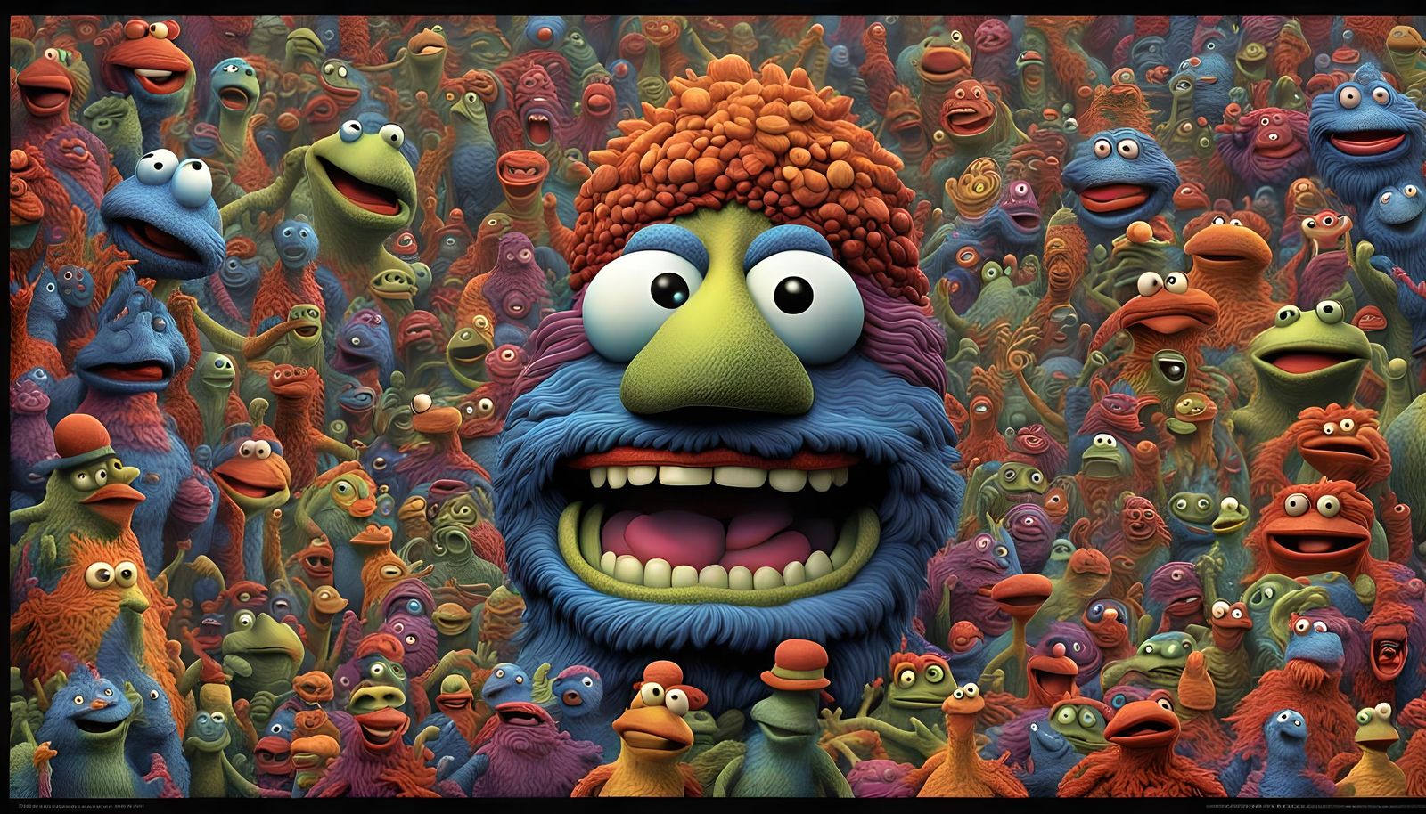 Psychedelic Sci-Fi Hero Muppet Slug in 3D