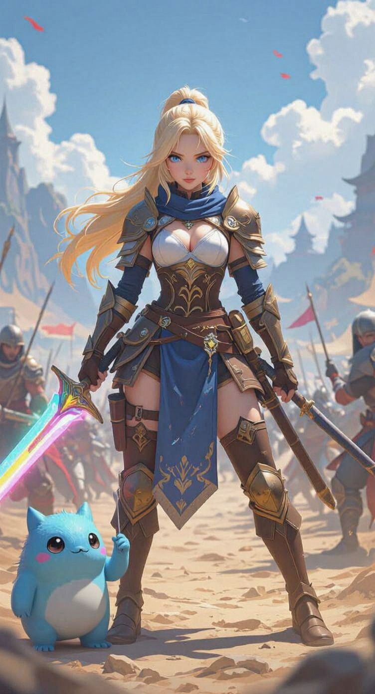 Anime Warrior Fighting for Trans Rights with Monster