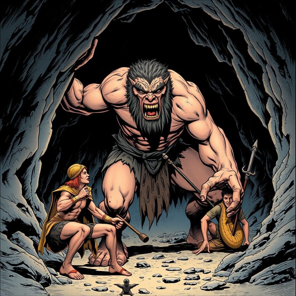 Giant Cyclops Devours Ancient Greek Explorers in a Dazzling ...