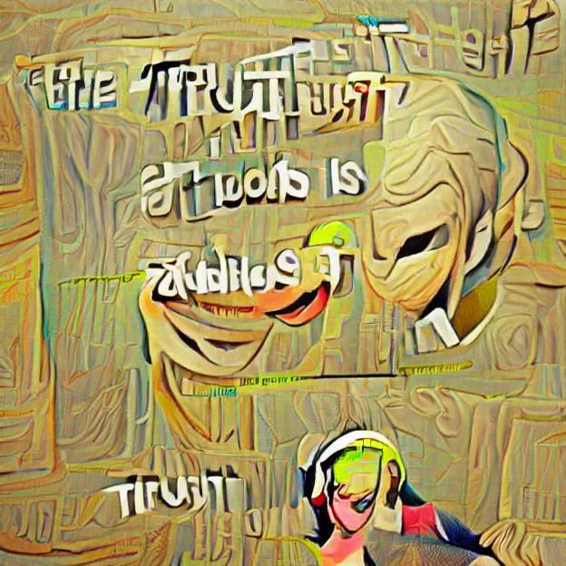 Minimalist AI Truth Concept in Dark Futuristic Style