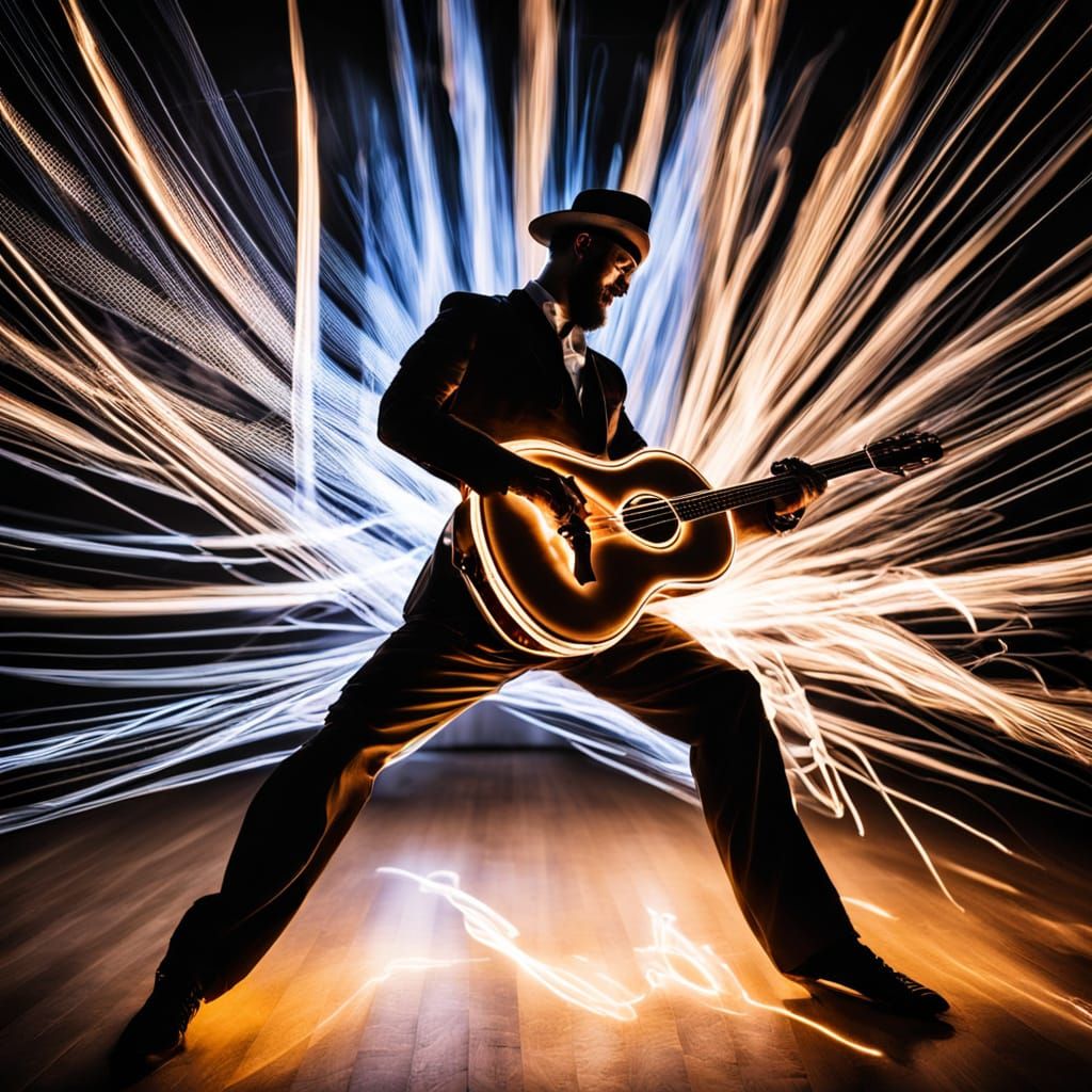 Sensual Motion Musician in Ethereal Light