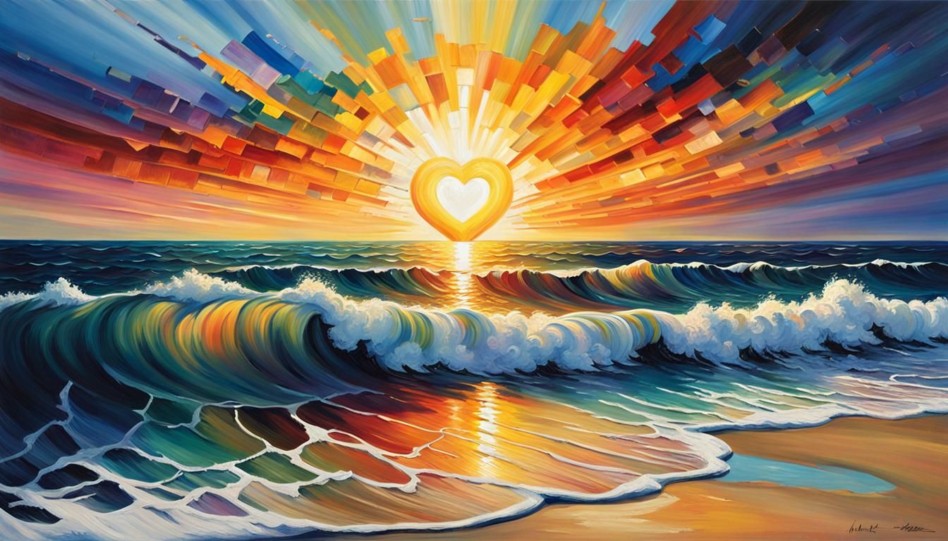 Golden Sun Illuminates Colorful Palette: Impressionistic Art