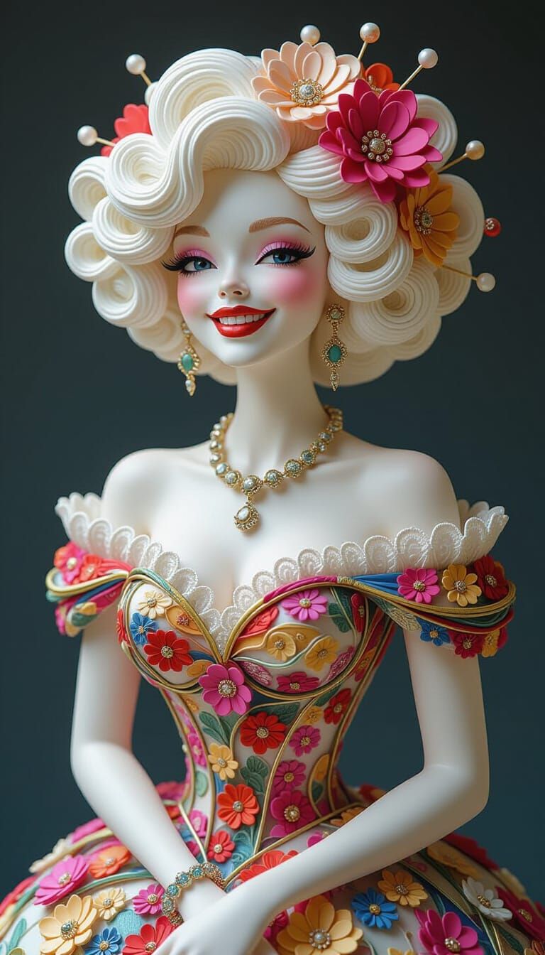 Elegant Frustrated Woman in Escher Architecture