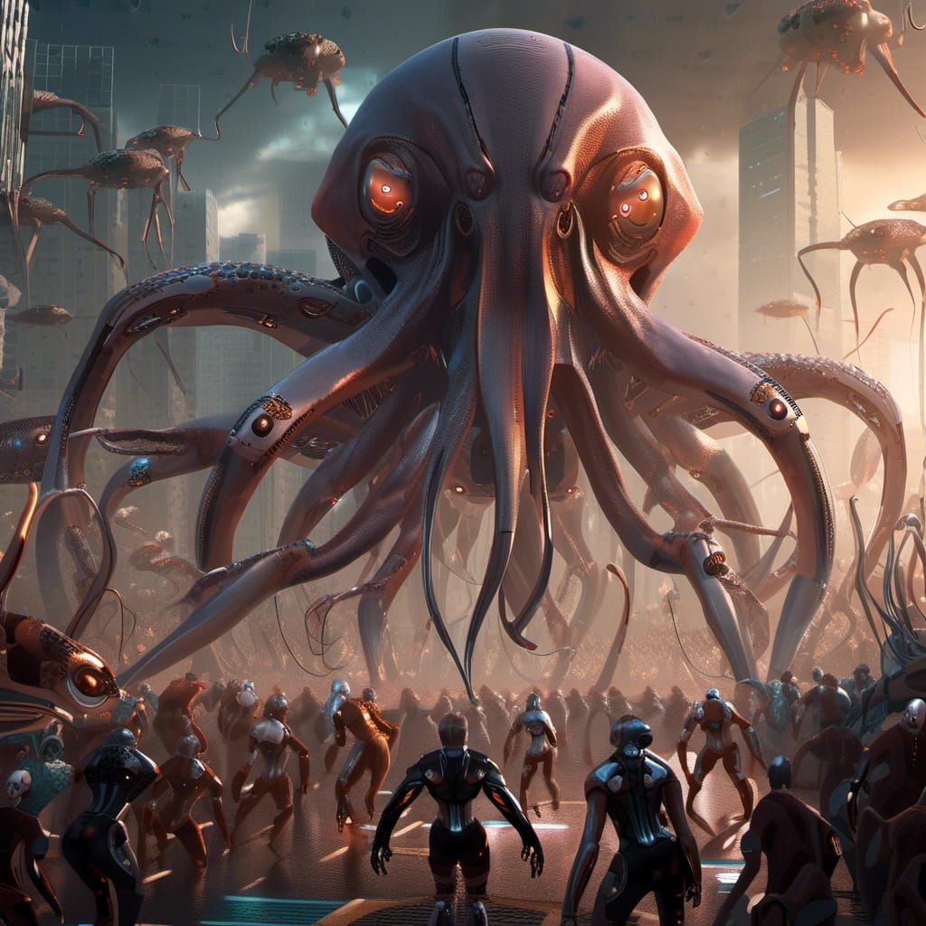 Epic Sci-Fi Battle Between Cyborgs and Aliens