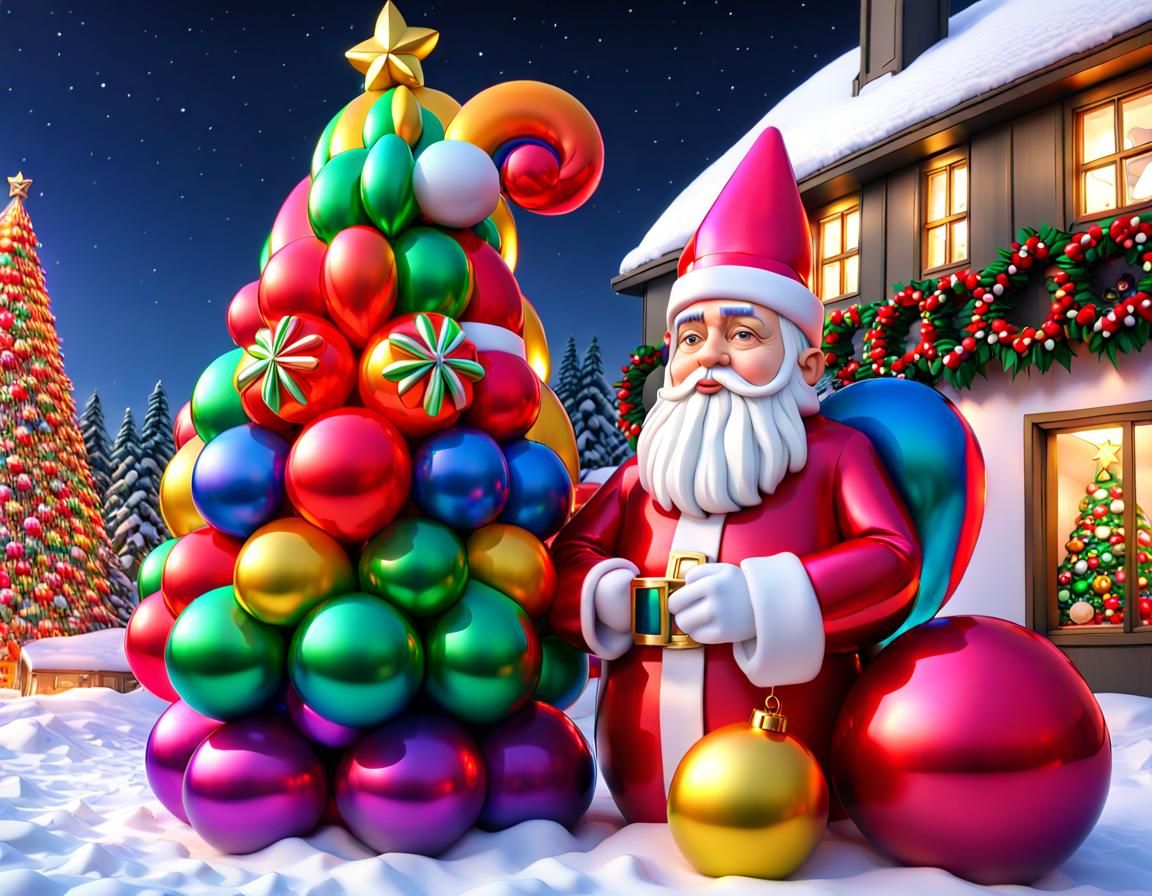 Festive Christmas Balloon Sculpture in Masayoshi Matsumoto S...