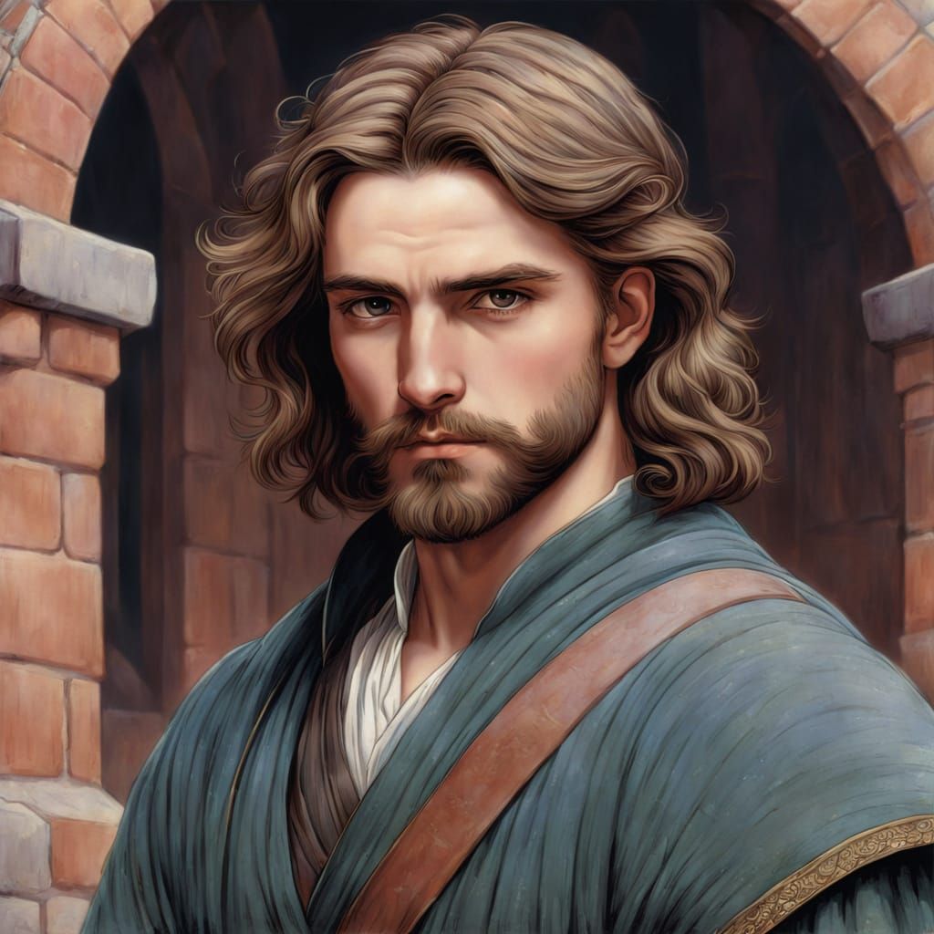 Handsome Lord with Beard in Anime Style