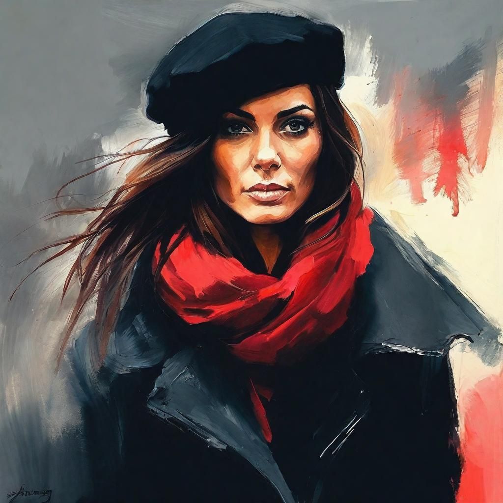 Gouache Woman Portrait with Foggy SpeedPaint Strokes