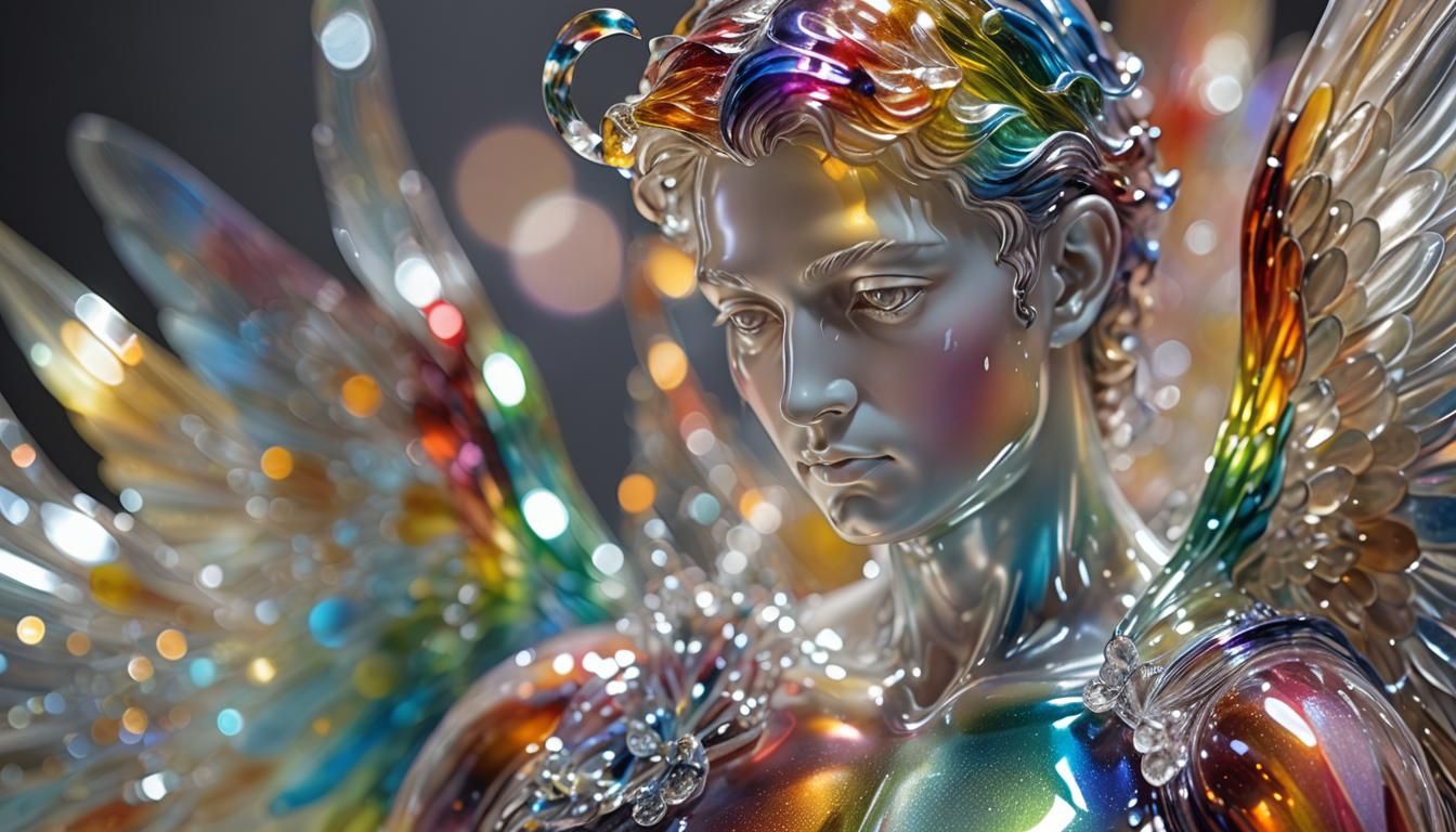Angelic Glass Figurines with Enamel Hues