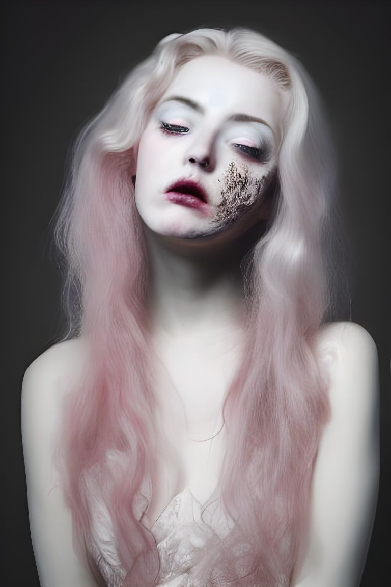 Horror Portrait of a Beautiful Lady in Zombiecore Style