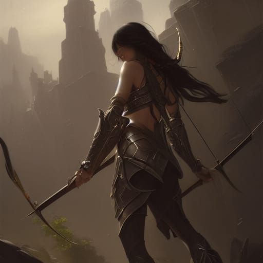 Armored Archer in Dark Fantasy, 8k Resolution