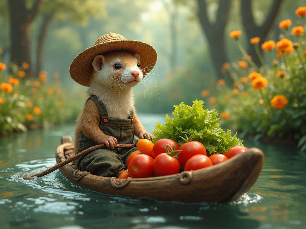 Ferret Farmer's Floating Garden: Magical Realism