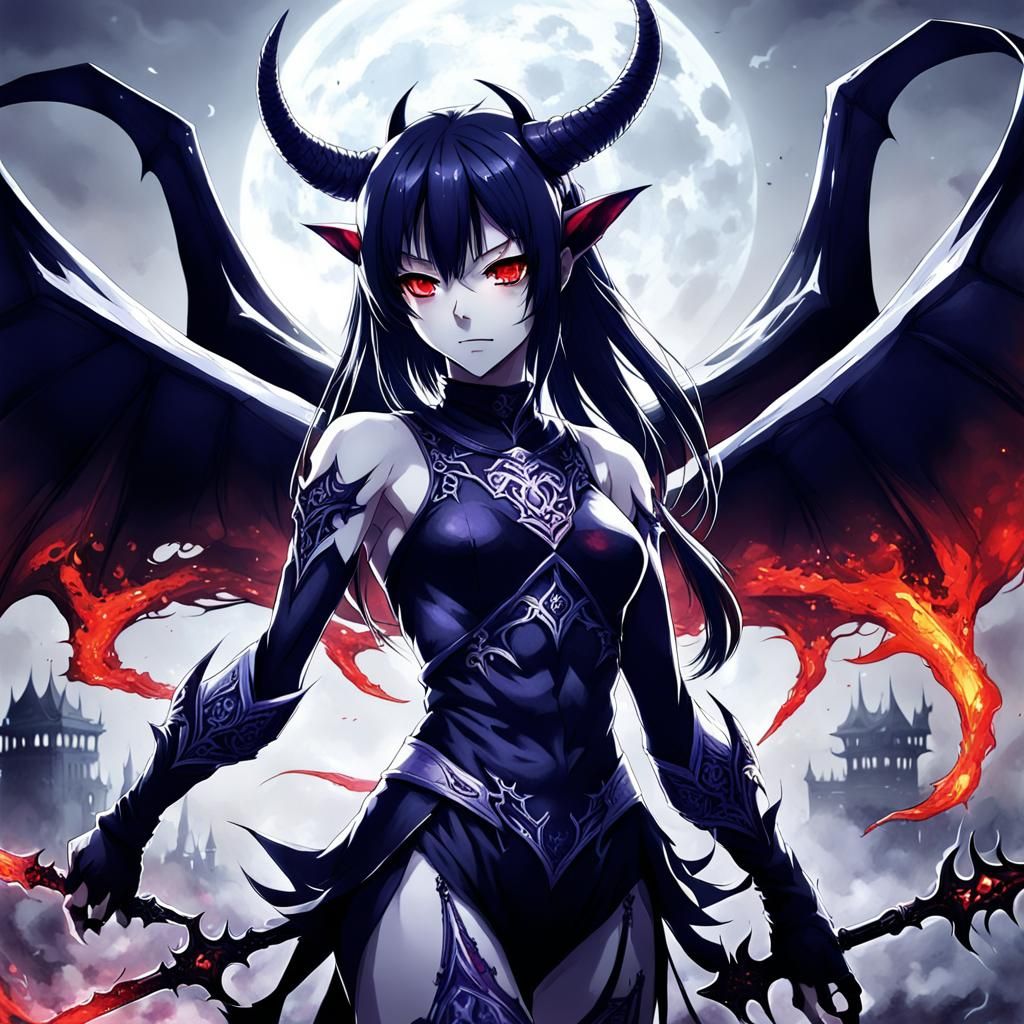 Anime Style Female Demon Key Visual