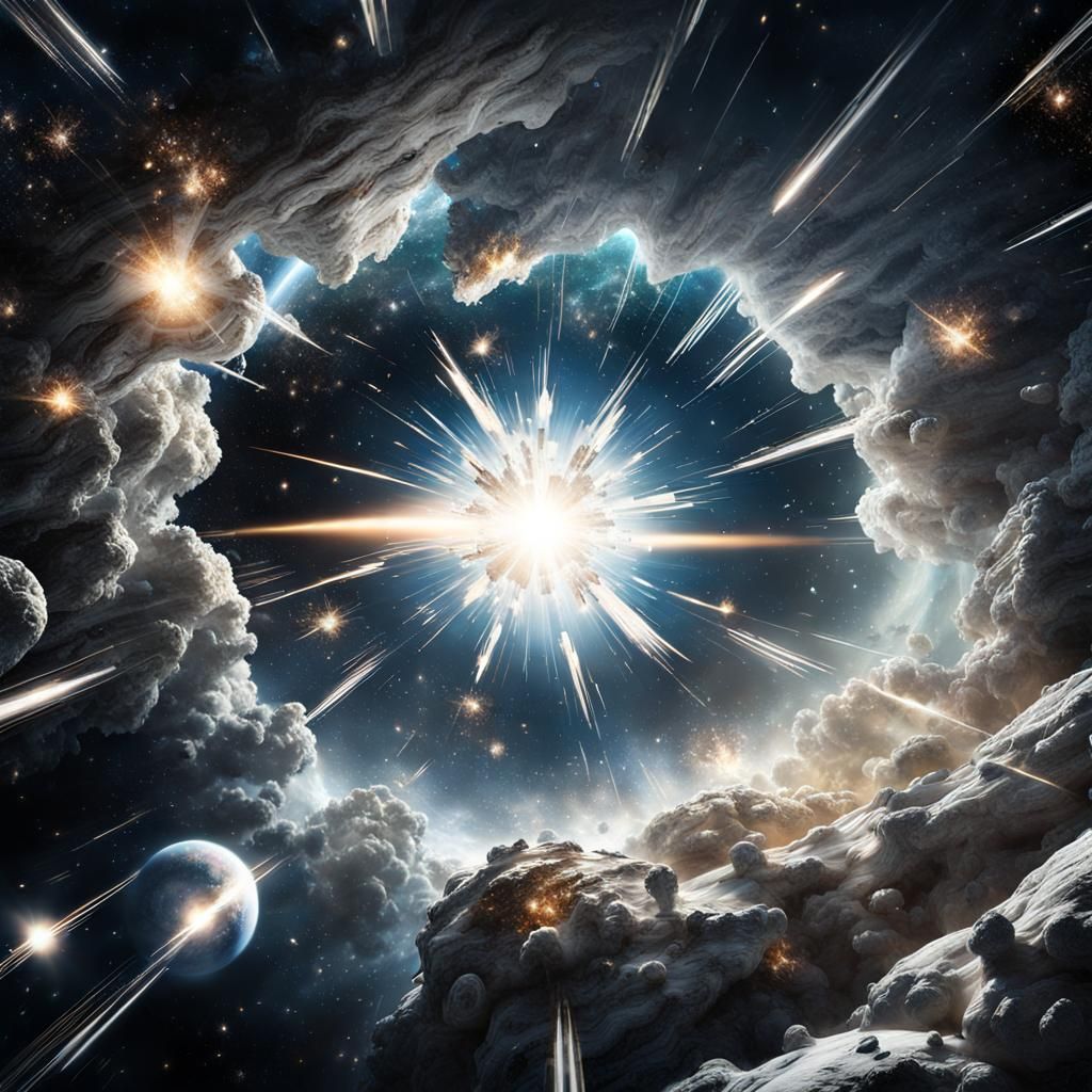 Dazzling White Explosion in Deep Space