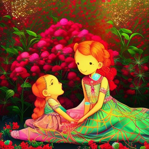 Sisters in Alice Wonderland