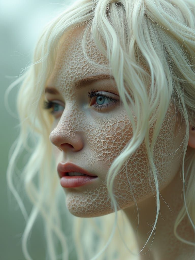 Mirrors on Nature Mock Her Embodied Ivory-White Hair