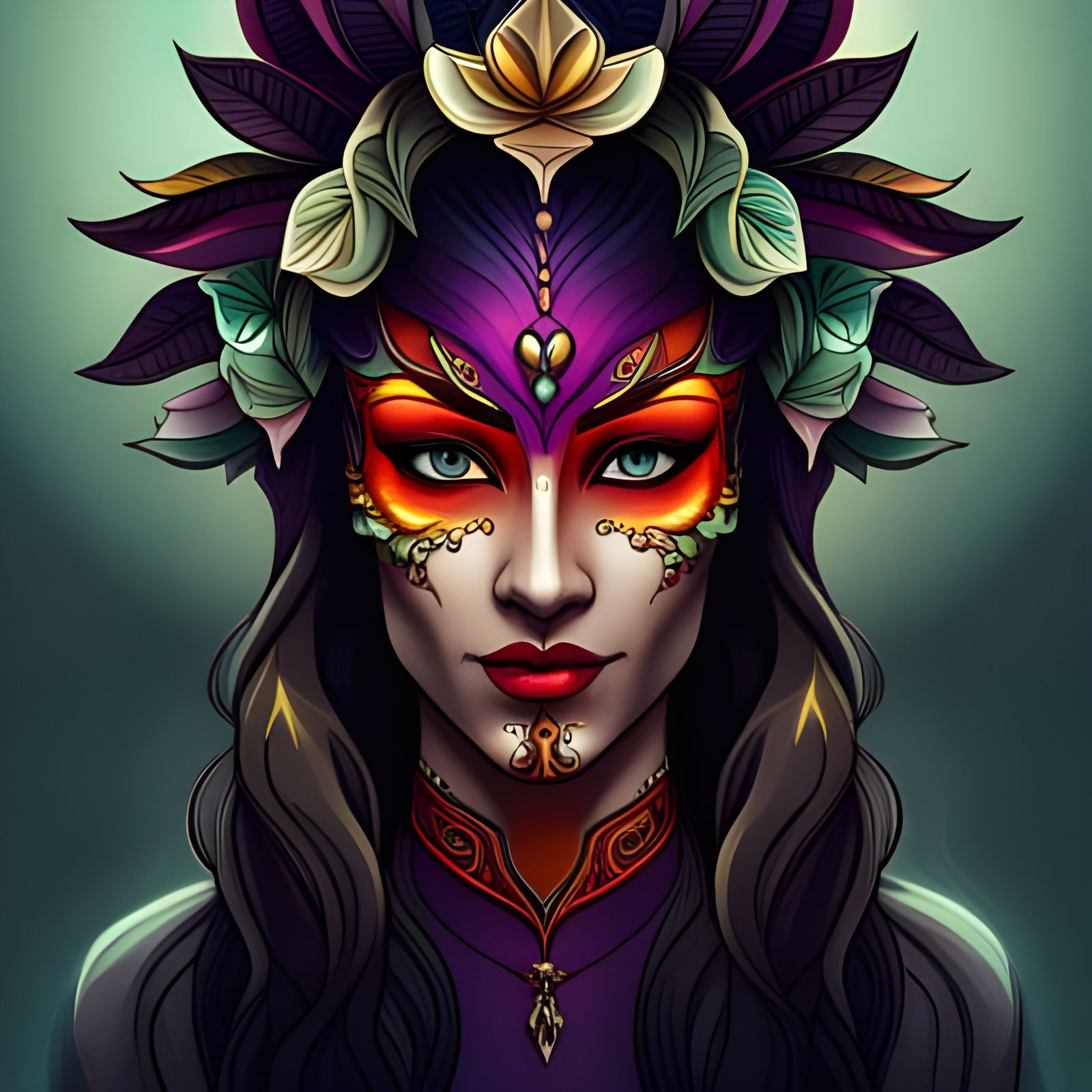 Hyperrealistic Demon Princess in Jewel-Toned Colors