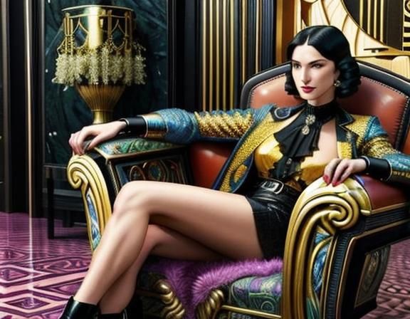 Art Deco Figure in Comfortable Chair