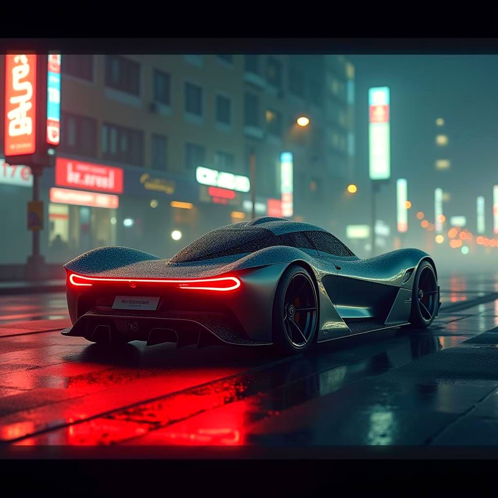 Futuristic Sports Car in Cinematic Style