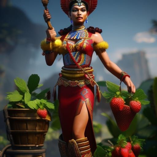 Aztec Princess Prepares Summer Wine: 3D Game Cinematic