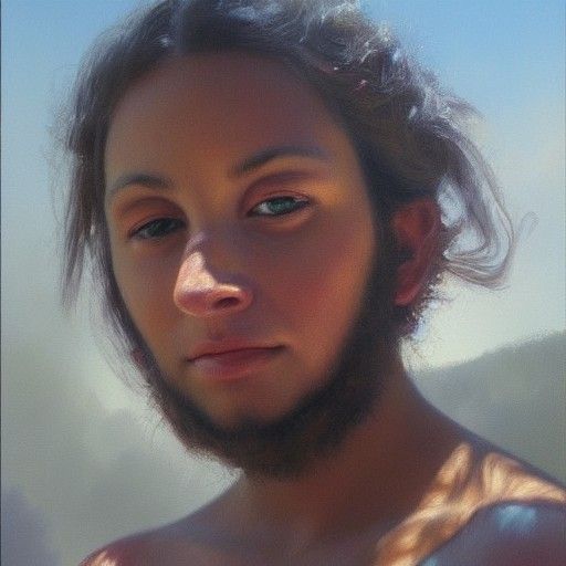 Glowy Figure in Oil Painting Style