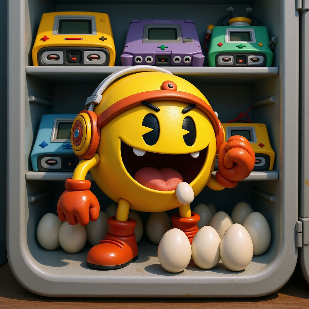 Pacman's Fridge Raid: A Retro Gaming Feast
