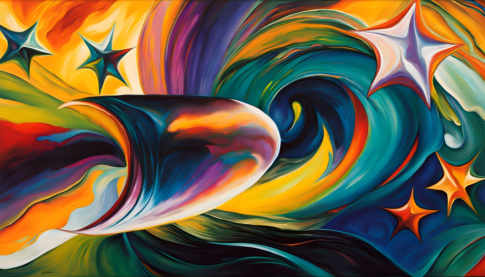 Surreal Cosmic Vortex in Vibrant Oil Painting Style