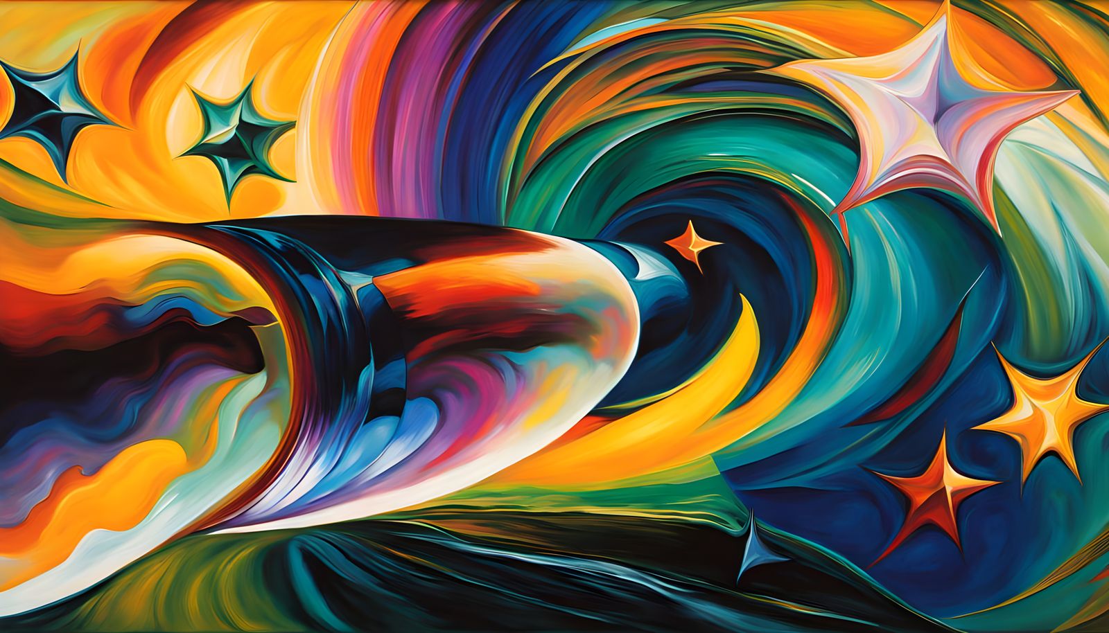 Cyberpunk Vortex: Fiery-Hot Glowing Metal Cylinder in Irides...