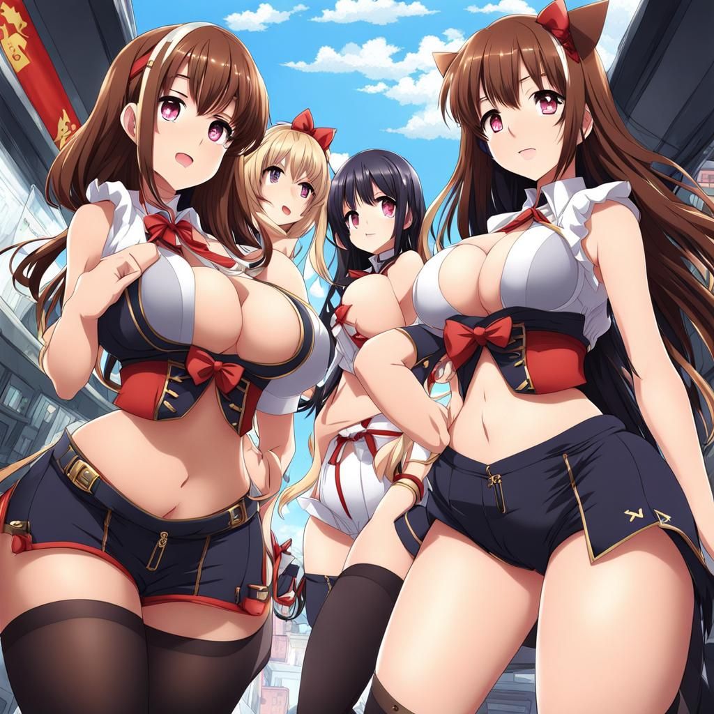 Anime Woman with Exaggerated Proportions