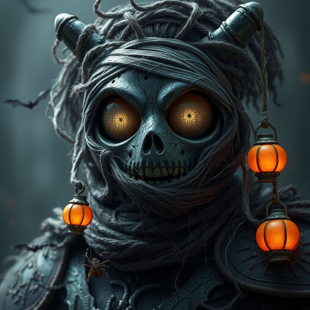 Headless Halloween Knight in Eerie 3D Style