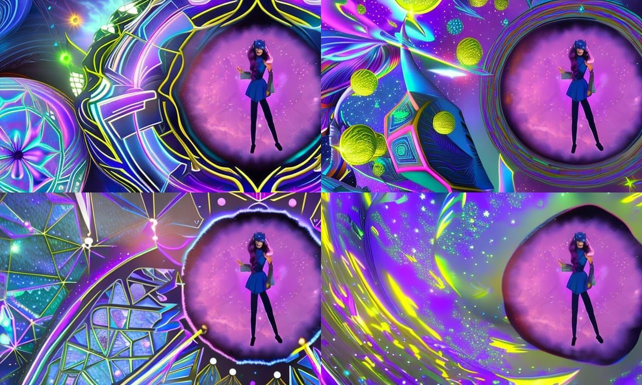 Intricately Detailed Superhero Woman in Space