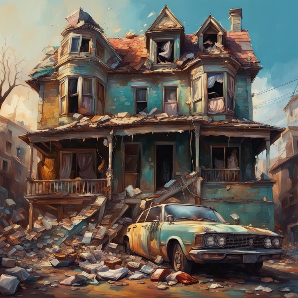 Hyperrealistic Depiction of Wealth Disparity