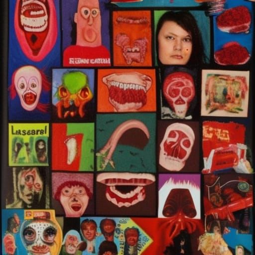 Horror School Enrollment: A Bloody 80s Art Piece