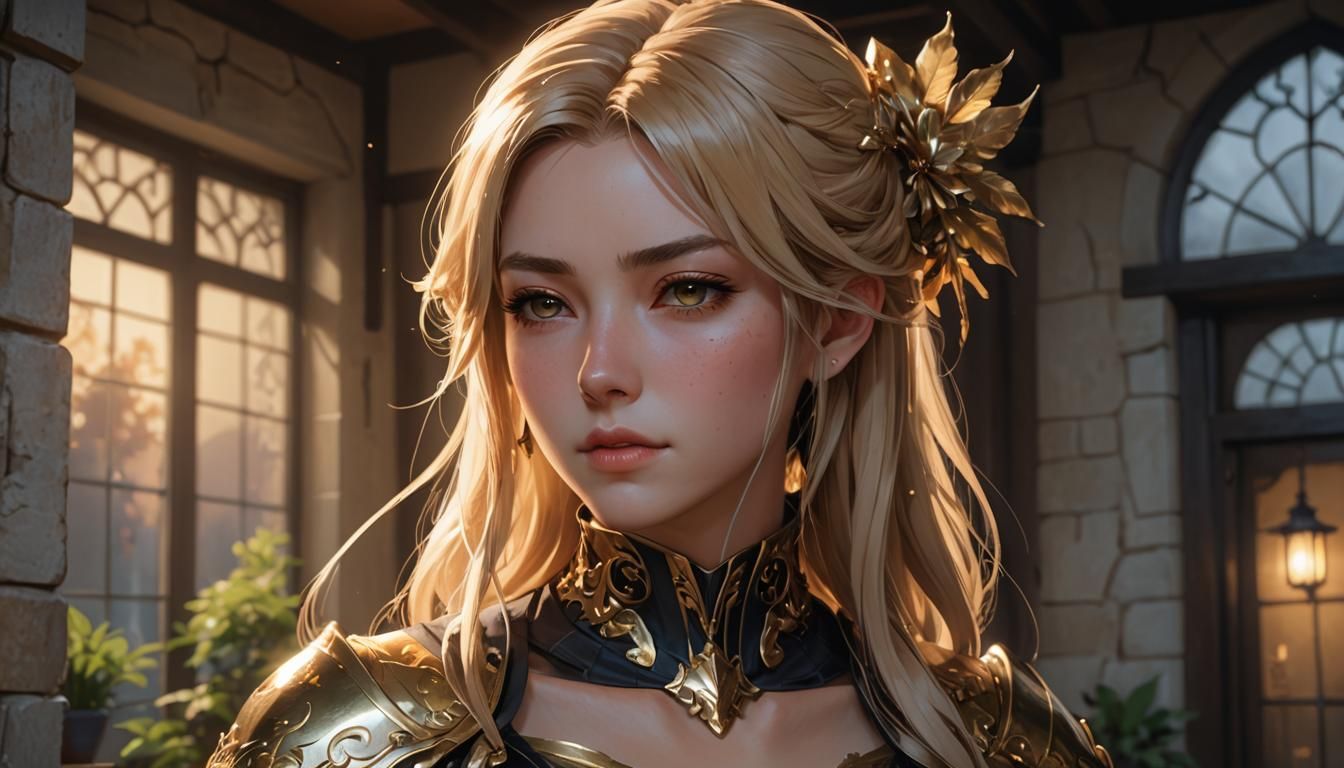 Amy Dunne Portrait in 3D Anime Style