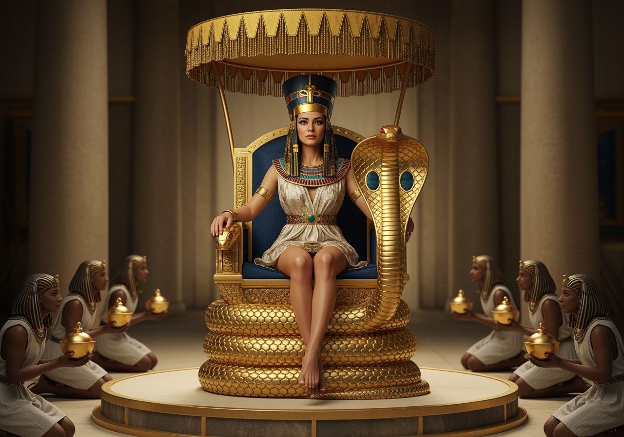 Egyptian Queen on Cobra Throne, Portrait