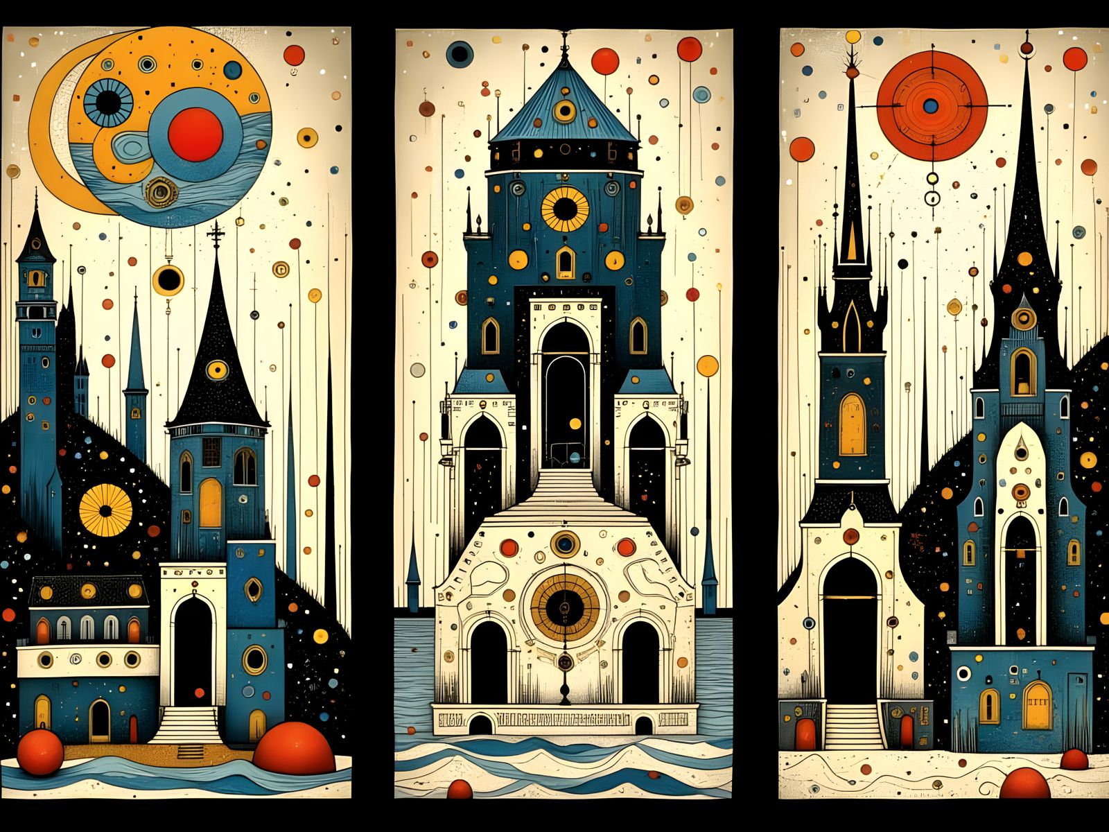 Futuristic Cityscape in Pop Art Style