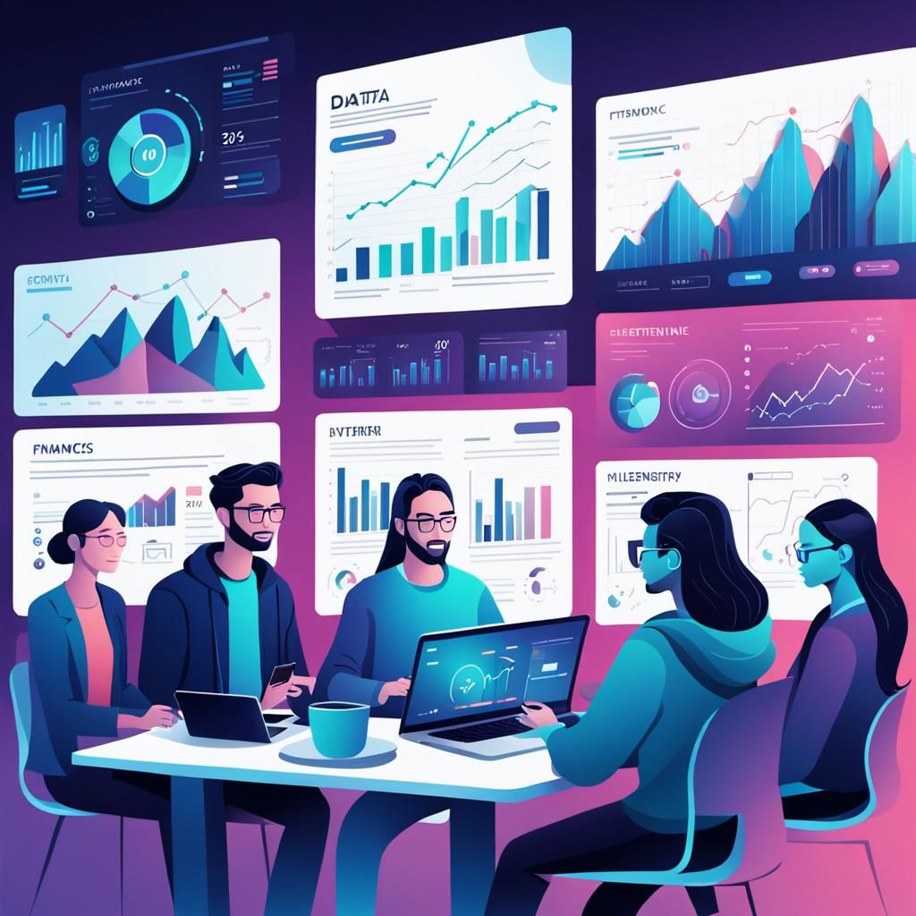 Data-Driven Finance: Tech-Savvy Audience in Modern Cityscape