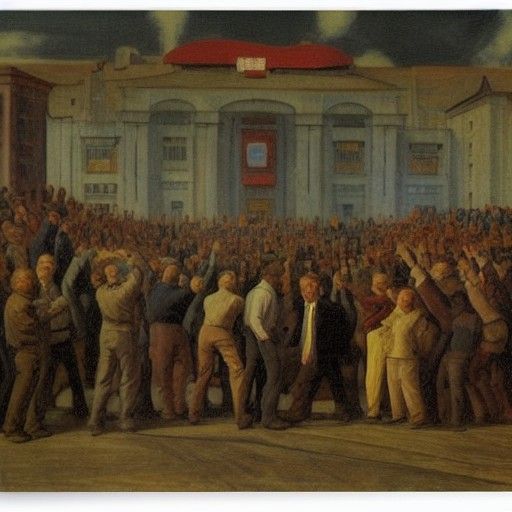 Socialist Realism Propaganda Painting by Brodsky
