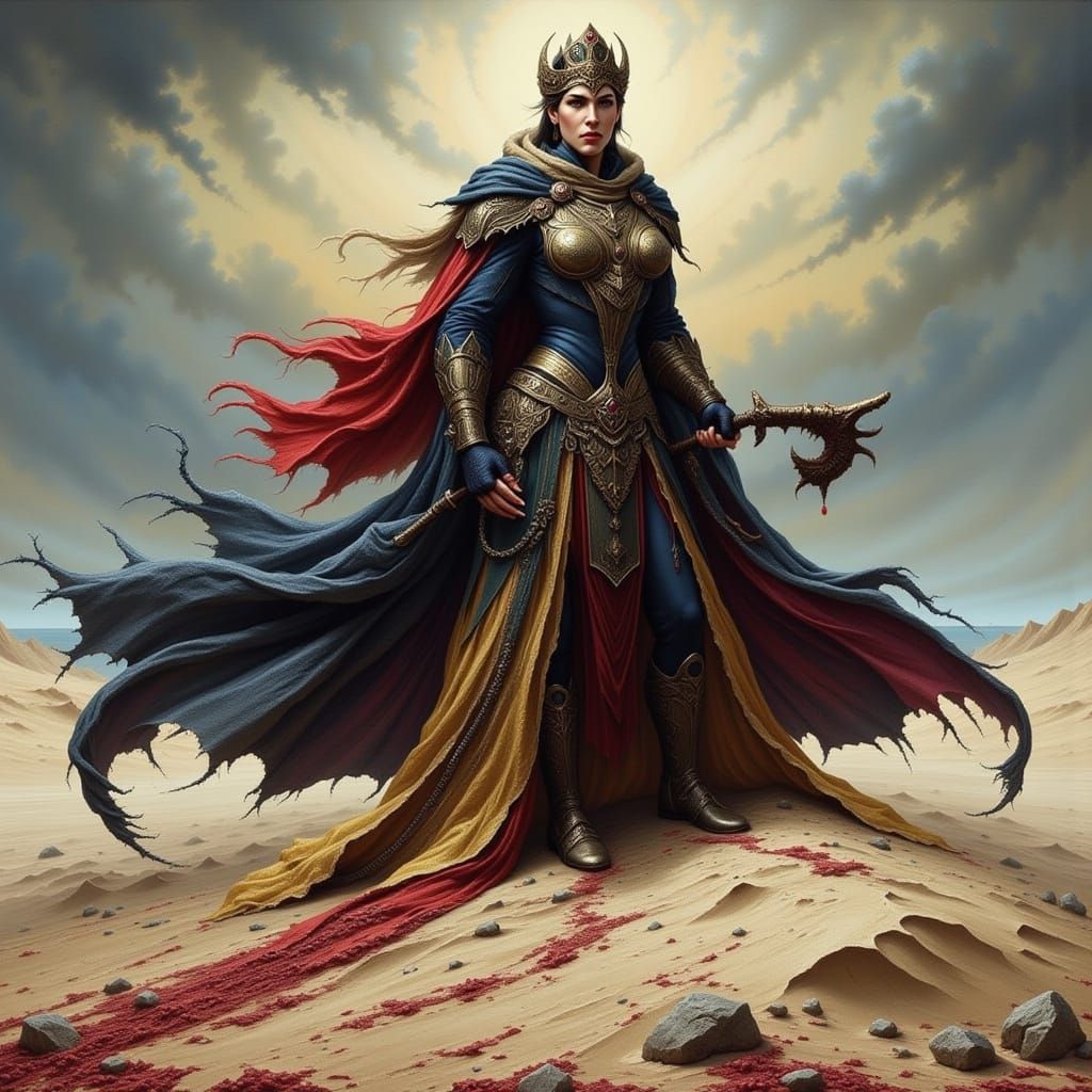 Lovers Clasp Hands, Painting Sand with Blood