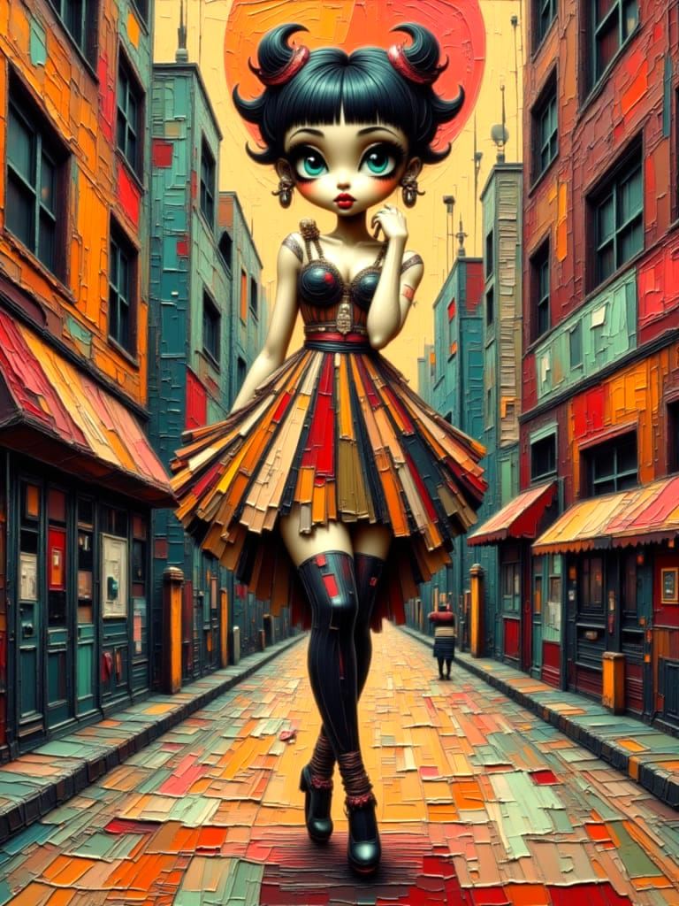 Elegant Betty Boop in NYC as Street Art