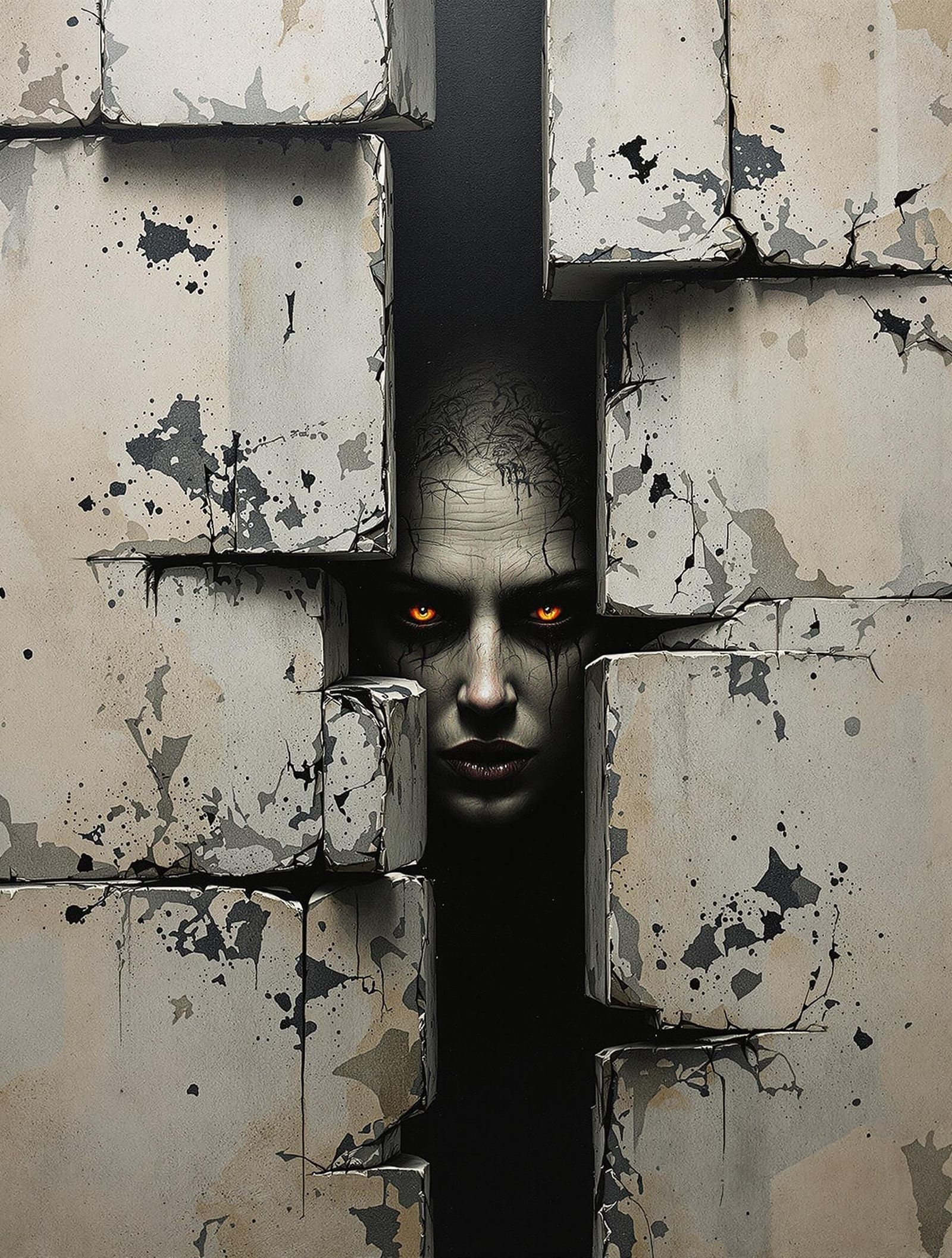 Distressed Concrete Form Captures a Struggling Figure