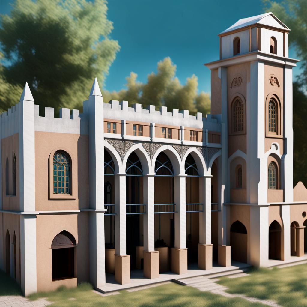 Ancient Jewish Architecture in Ukraine: Landscape Photograph...