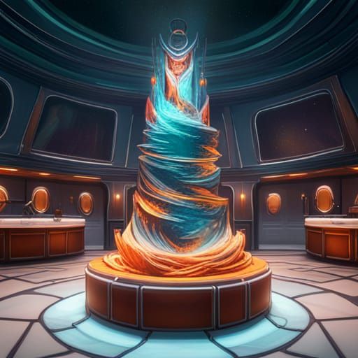 Chef Puppets Bake Wedding Cake in Spaceship: Digital Art