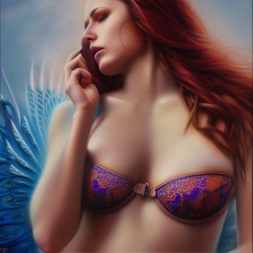 Photorealistic Lingerie Portrait in Fantasy Oil Style