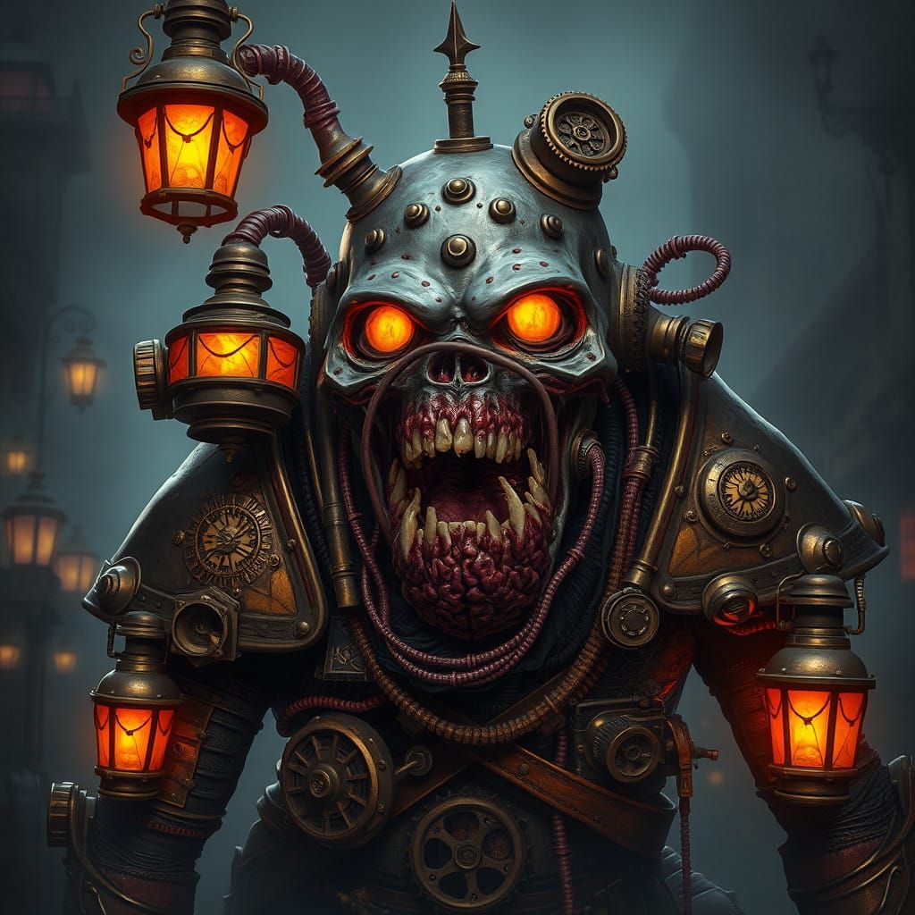 Steampunk Zombie Devours City in Victorian Era Horror