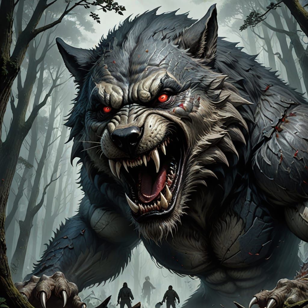 Jaws of a Giant Werewolf
