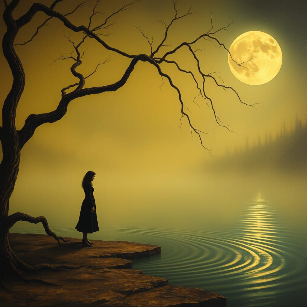 "Dreamlike surrealist art. Medium shot. Warm, golden lighting. Soft, ethereal brushstrokes. Salvador Dali, Rene Magritte...