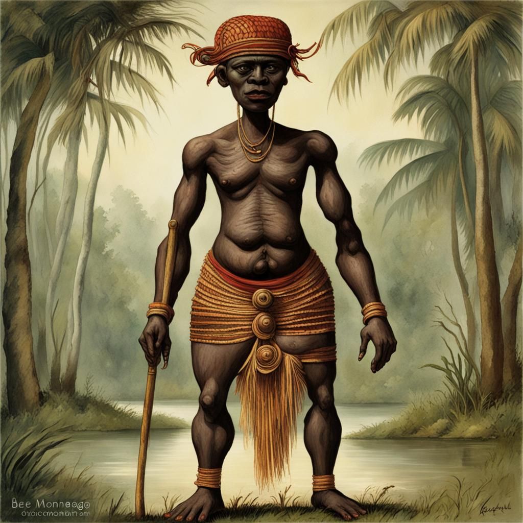 Mythical Bakroe Creature with a Large Head